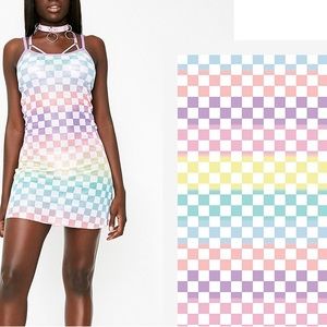Sugar Thrillz Pastel Rainbow Mesh Dress